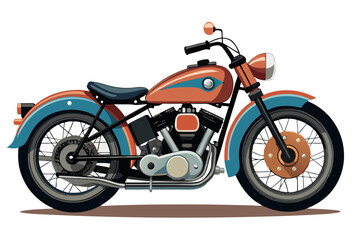 vintage harley davidson motorcycle vector illustration