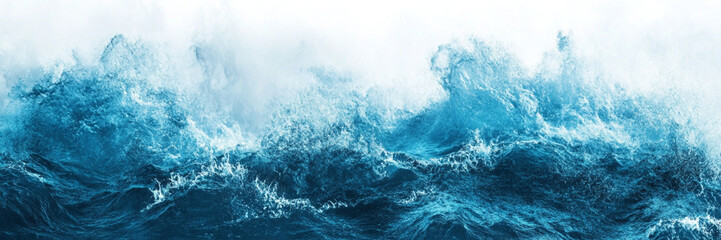 Fototapeta premium Blue water wave white background isolated background concept