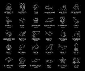 Animals logos collection. Animal logo set. Icon design