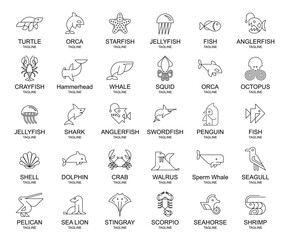 Animals logos collection. Animal logo set. Icon design