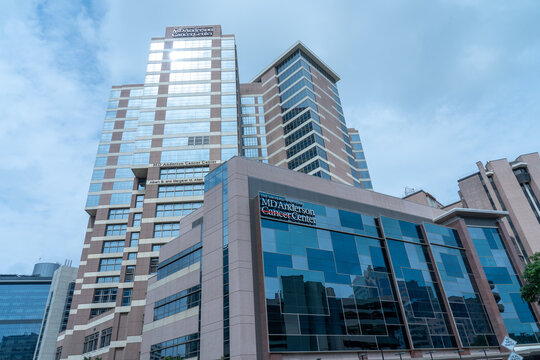 Houston, Texas, USA - April 7, 2024: University of Texas MD Anderson Cancer Center at Texas Medical Center in Houston, Texas, the largest cancer center in the U.S.