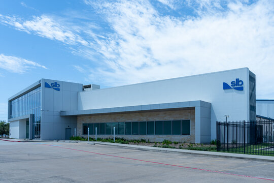 Houston, Texas, USA - April 13, 2024: The slb Schlumberger&rsquo;s facility in Houston, Texas, USA, in 2024. Schlumberger is a global technology company. 