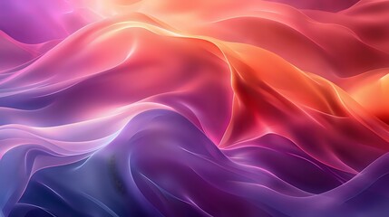 Fototapeta premium stunning abstract illustration of soft, flowing waves in vibrant pink, purple, and orange hues, creating a sense of fluidity and energy. Ideal for creative backgrounds, modern design, and digital art