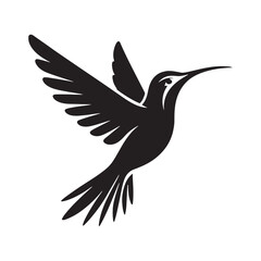 Versatile Hummingbird Silhouette Vector Ideal for Artistic Projects, Branding, and Marketing Materials
