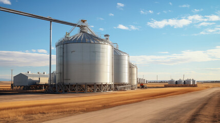 Obraz premium Tank storage grain in feed factory.
