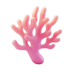 Obraz premium pink coral reef 3d render icon isolated on transparent background cutout