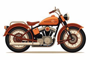 vintage harley davidson motorcycle vector illustration