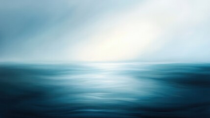 Obraz premium A painting of a calm ocean with a bright blue sky