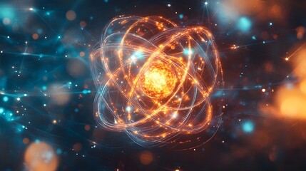 47. Intricate close-up of a nutrient-rich atom with energetic, glowing molecular fields