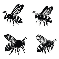  flying honey bee bumblebee character vector design