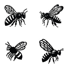  flying honey bee bumblebee character vector design