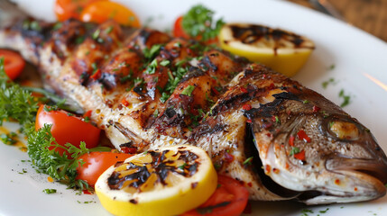 Whole Grilled Fish with Crispy Skin and Herb Infusion