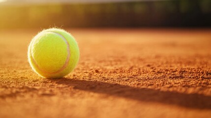 Tennis Ball on Clay Court