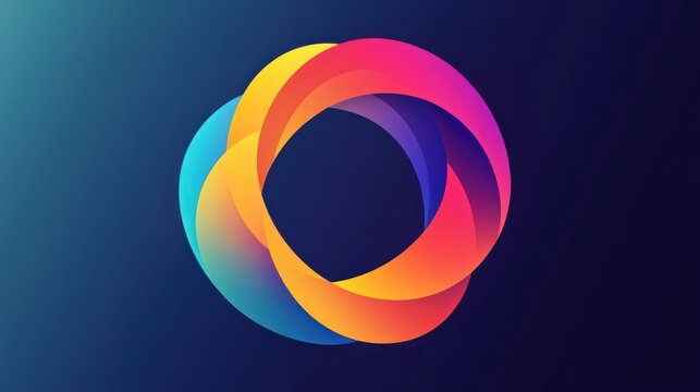 abstract logo formed by overlapping circles in a gradient that evokes a sense of growth and transformation