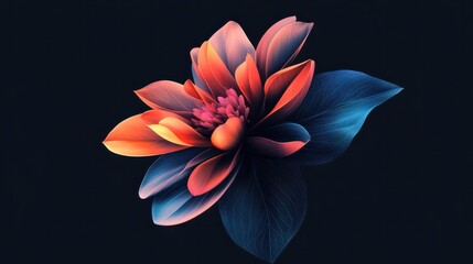 Obraz premium an illusion flower design logo on black background