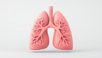 Fototapeta premium Pediatric lungs with healthy growth, child development focus, 3D illustration