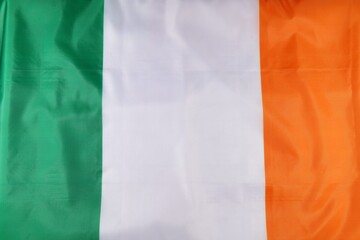 Irish flag displayed prominently with vibrant green, white, and orange colors, symbolizing national...