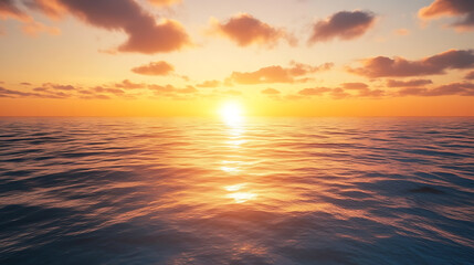 Fototapeta premium Sunrise over a calm ocean horizon 
