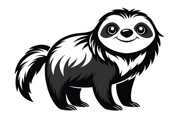 design a Sloth black and white illustration A.eps