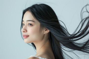 美しい髪の毛の女性	
