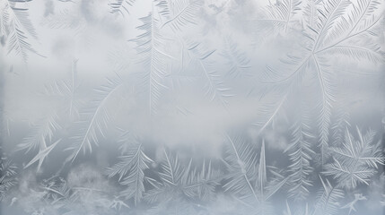 Obraz premium Frozen Forest Of Ice Crystals On Glass Surface Abstract Winter Texture