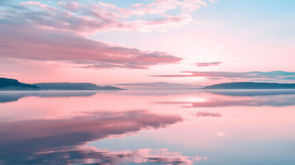 Fototapeta premium The shadow of the sky is reflected on the water pink sky 2