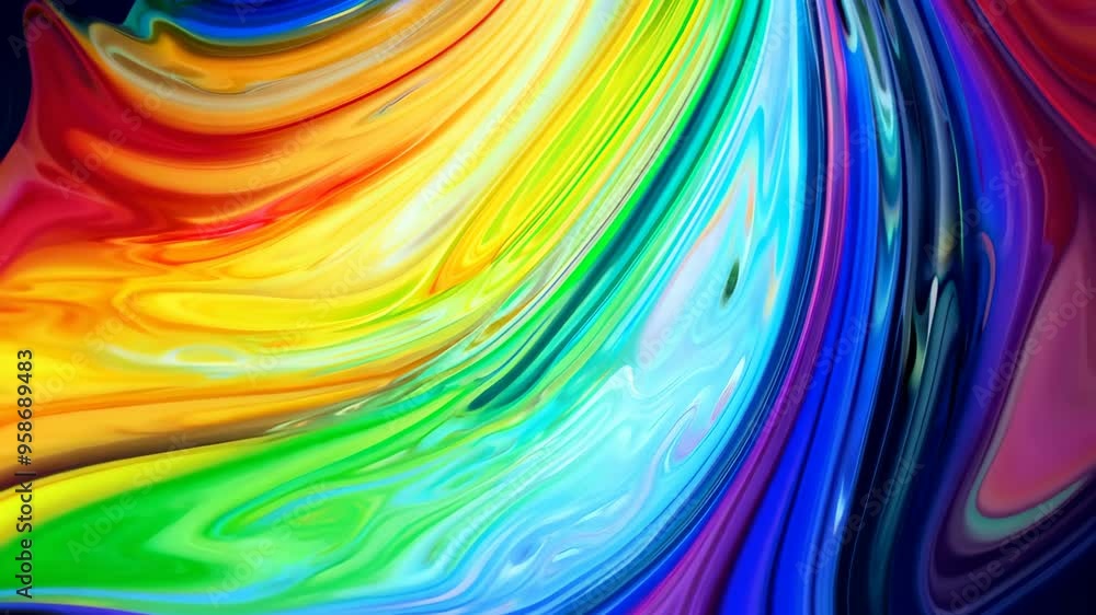 Poster vibrant abstract a mesmerizing swirl of vivid colors, blending smoothly from red to violet. its dyna
