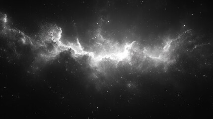 Fototapeta premium Stunning Black and White Space Nebula Generative AI