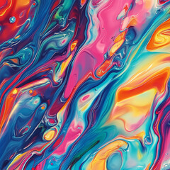 Fototapeta premium Abstract liquid patterns with vivid colors.