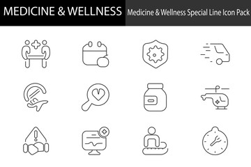 set of line medicine & wellness icons. that is available for your project.
 