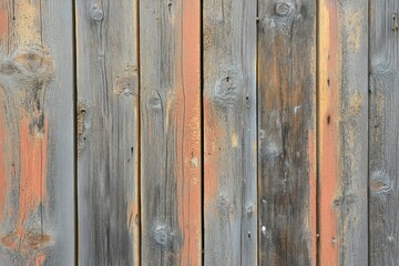 Obraz premium Weathered Wooden Planks with Orange Paint Splatter