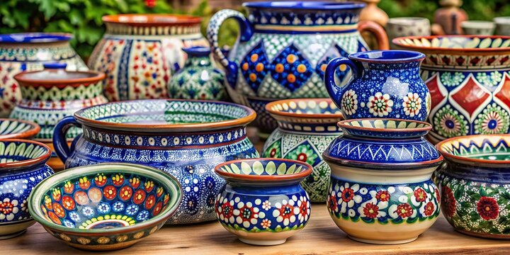 Handmade pottery produced in Boleslawiec Macro, Polish folk art, home decor, macro, unique, decoration, Boleslawiec, craft, polish pottery, wheel-thrown, collectible, clay, pottery