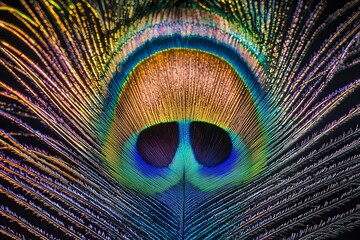 Obraz premium Captivating Peacock Feather Texture with Vibrant Colors and Intricate Patterns