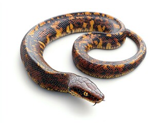 Fototapeta premium A close-up of a beautiful snake with distinct patterns and vibrant colors, showcasing nature's intricate beauty and diversity.