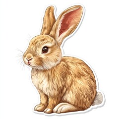 Fototapeta premium A cute and fluffy rabbit with soft fur, sitting gracefully. Perfect for spring or animal-themed projects and designs.