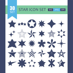 Sparkle Star Icon Set Vector Stock Illustration Different Forms of Stars Constellations Galaxies