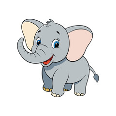 cute smiling elephant on white background.eps