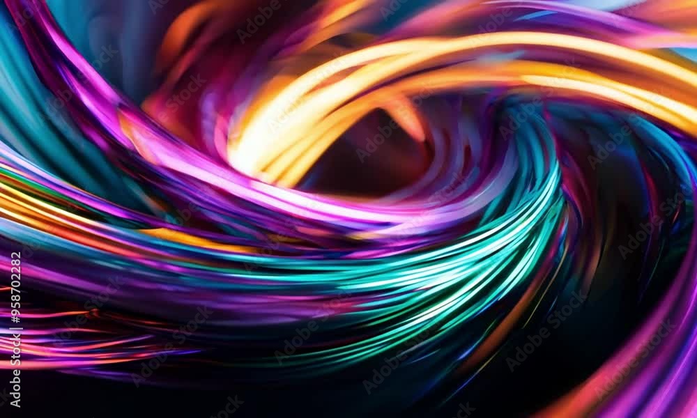 Aufkleber abstract swirling colorful lines creating a beautiful, glowing and vibrant dynamic backdrop.