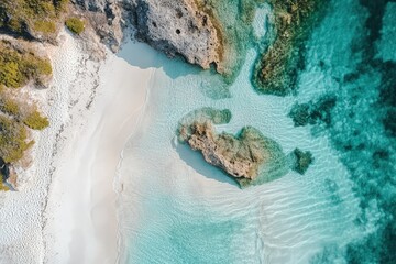 an aerial view of a body of water