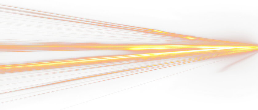 Dynamic abstract light stream with vibrant orange colors isolate on transparent background, cutout, png