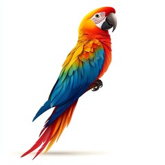 Naklejka premium Vibrant parrot showcasing a brilliant array of colors, perfect for wildlife and nature-themed projects.