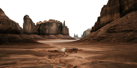 Rocky Sand Dune Desert Landscape Isolated, Transparent PNG Background