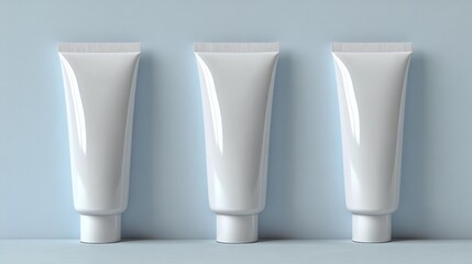 Minimalist White Tubes on a Soft Background Generative AI