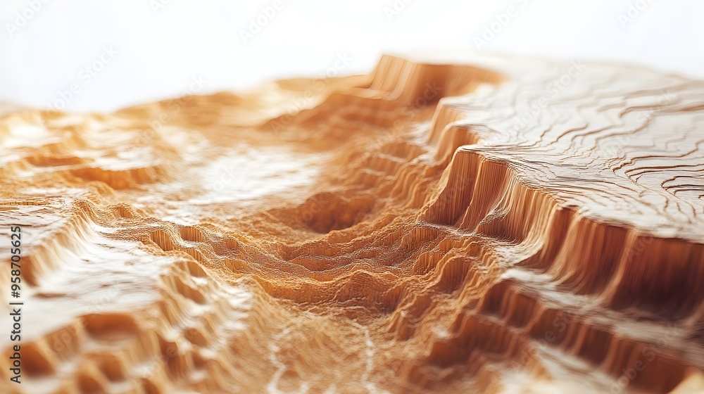 Poster tectonic plate movement and mountain formation 3d model simulation with copy space