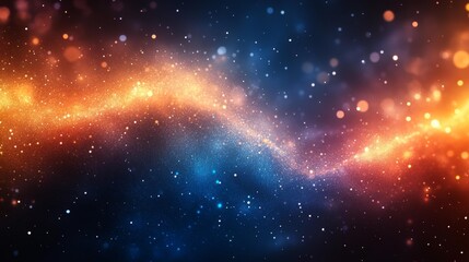 Naklejka premium Abstract Cosmic Landscape with Glowing Particles Generative AI