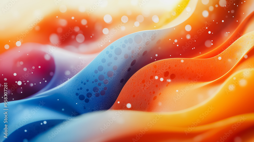 Poster dynamic abstract 3d background with fluid shapes and vibrant colors, perfect for modern design and d