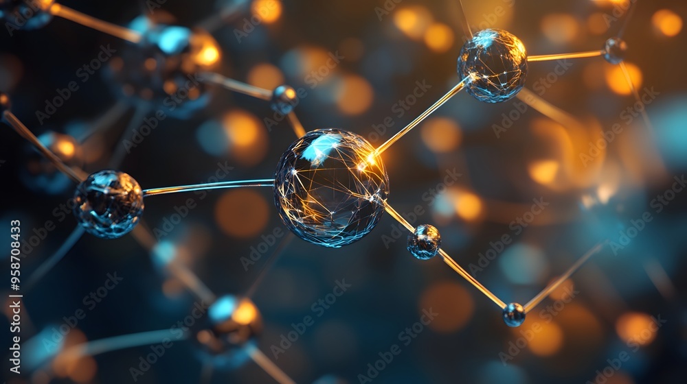 Poster 1. visualize an atom at the core of a mineral molecule with intricate crystal structures