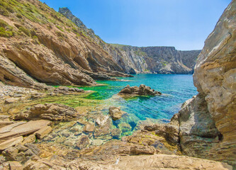 Sardegna (Italy) - The worderful south coast of Sardinia region, in the area of Sulcis, province of Cagliari. Here in particular the Cala Canal Grande hiking path
