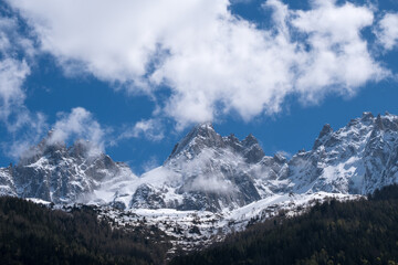 Fototapeta premium Mont Blanc Range as seen from Chamonix France