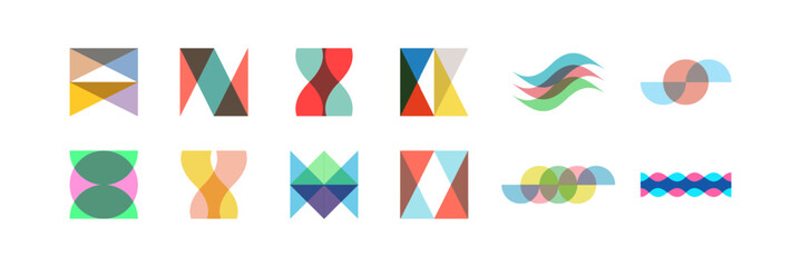 Abstract geometric design. Vector illustration made of various overlapping elements. Applicable for banners, placards, posters, flyers.